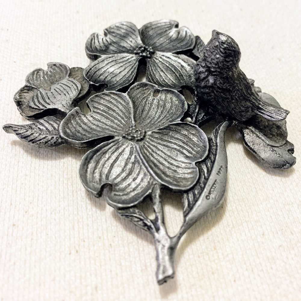 Vintage Bird On Dogwood Flowers